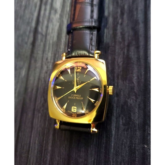 RARE Camy Geneve  Mechanical‎ Swiss Watch Restored Serviced GLD-BLK-BLK - Picture 4 of 8